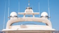 Radar and communication tower on a yacht Royalty Free Stock Photo