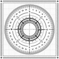 Radar compass rose Royalty Free Stock Photo