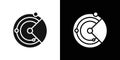 radar detection icon Flat vector set outline Royalty Free Stock Photo
