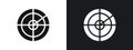 radar detection icon linear graphics set vector in black Royalty Free Stock Photo