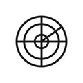 radar detection icon linear vector graphics sign Royalty Free Stock Photo