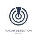 Radar detection icon. Trendy flat vector Radar detection icon on