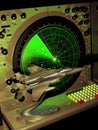 Radar and F15 model Royalty Free Stock Photo