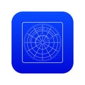 Radar icon blue vector Royalty Free Stock Photo