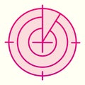 Radar monitor line icon. Search and detect purpose sonar. Astronomy vector design concept, outline style pictogram on