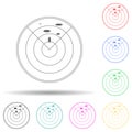 Radar multi color set icon. Simple thin line, outline vector of army icons for ui and ux, website or mobile application Royalty Free Stock Photo