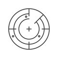 Radar navigation icon, line design vector illustration