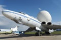 The radar plane at the international exhibition. Royalty Free Stock Photo