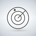 Radar, screen, airport icon. Vector isolated illustration.