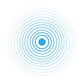 Radar screen concentric circle elements. Vector illustration for sound wave. White and blue color ring. Circle spin target. Radio