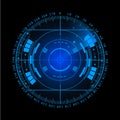 Radar screen. Vector illustration for your design. Technology background. Futuristic user interface. display wit Royalty Free Stock Photo