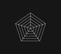 Radar or spider diagram template. Pentagon, Hexagon, Heptagon, Octagon, Nonagon, Decagon. Flat spider mesh. Blank radar charts.