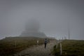 The radar station on the mountain named \'grand ballon\' in the Haut-rhin region