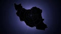 Radar Style Silhouette of Iran Map Royalty Free Stock Photo