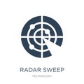 radar sweep icon in trendy design style. radar sweep icon isolated on white background. radar sweep vector icon simple and modern Royalty Free Stock Photo