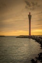 Radar tower in the port of Ostend in Belgium.