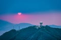 Adar Tower of weather station on peak on a mountain, K Royalty Free Stock Photo