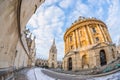 Radcliff camera in Oxford in snowy morning, UK