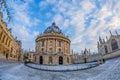 Radcliff camera in Oxford in snowy morning, UK