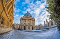 Radcliff camera in Oxford in snowy morning, UK