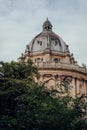 The Radcliffe Camera library in Oxford, UK, view over the tree Royalty Free Stock Photo