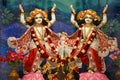 Radha Krishna deity idol. Iskcon temple, Pune Royalty Free Stock Photo