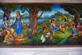 Radha Krishna in the garden with gopiya. Iskcon temple, Pune Royalty Free Stock Photo