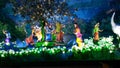 Radha Krishna Stands under Mango Trees in Garden in Prem Mandir at Vrundavan Royalty Free Stock Photo