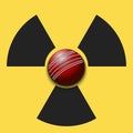 Radiaction symbol with cricket ball