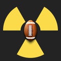 Radiaction symbol with football ball