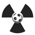 Radiaction symbol with soccer ball