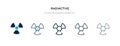 Radiactive icon in different style vector illustration. two colored and black radiactive vector icons designed in filled, outline