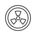 Radiactive icon vector isolated on white background, Radiactive sign , thin line design elements in outline style