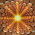 Radial abstract oval light pattern