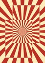 Radial background with red-white rays separating in rectangular shapes. Borders of the transition of colors. Vector template for Royalty Free Stock Photo