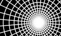 Radial black concentric square particles on white background