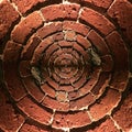 Radial brick wall pattern