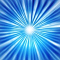 Radial Bright Rays in Blue Background
