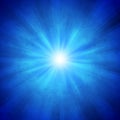 Radial Bright Rays in Blue Background