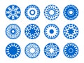 Radial Circle Design Elements. Abstract Decorative Icons Set. Royalty Free Stock Photo