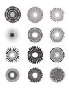 Circles radial vector illustration poster template set Royalty Free Stock Photo