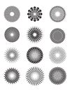 Circles radial vector illustration poster template set Royalty Free Stock Photo