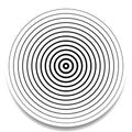 Radial circles design element. Converge circle lines. Repeating, expand circles from center, epicenter. Emission, circulate, loop