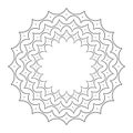 Radial Circular Geometric Pattern. Decorative Circle Design Element