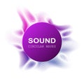 Radial colour sound waves isolated on darck background. vector illustration