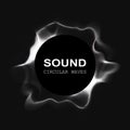 Radial colour sound waves isolated on darck background. vector illustration