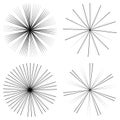 Radial, converging, radiating lines. Circular burst lines. Starburst, sunburst of thin irregular, random lines