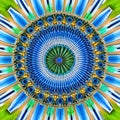 A radial design with interlocking squares in shades of blue and green2, Generative AI Royalty Free Stock Photo