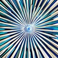 A radial design with spokes and petals in shades of blue and green2, Generative AI Royalty Free Stock Photo