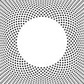 Radial Dots Pattern. Convex Round Frame. 3D Illusion Effect